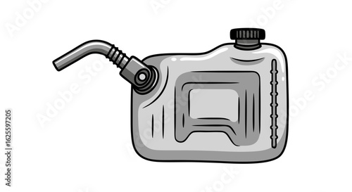 Illustrated Gasoline Can: A Detailed Depiction of Fuel Container for Liquid Fuel Applications