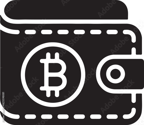 Bitcoin Wallet Icon Symbol of Cryptocurrency Digital Currency Wallet Representing Crypto Assets and Secure Investments Finance Technology