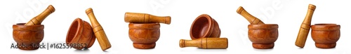 Set of wooden mortar and pe...