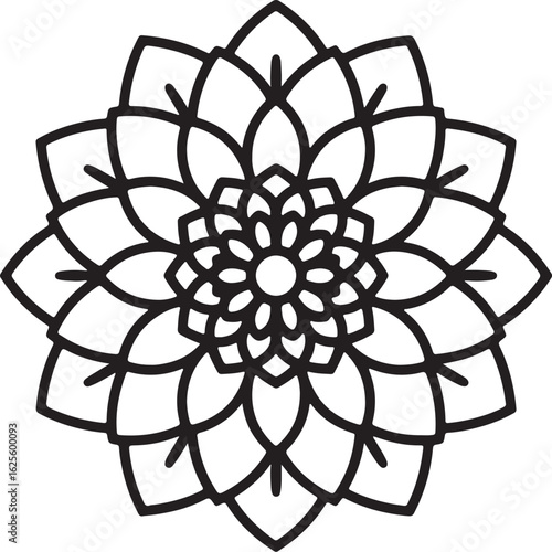 Elegant Floral Mandala Vector Design Intricate Pattern for Coloring Pages and Creative Projects Graphic Design Element Isolated Art