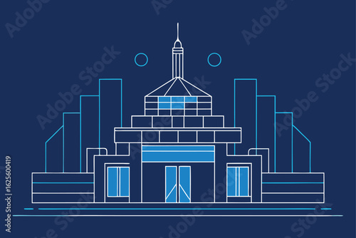 futuristic building blueprint overlay  .eps
