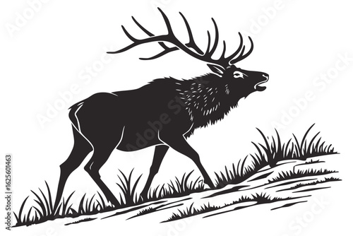 Wallpaper Mural Elk sihouette black vector Torontodigital.ca