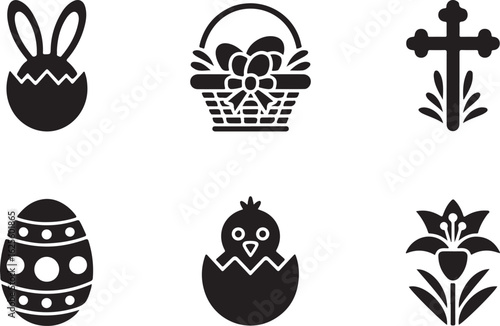 Easter icons celebrate spring renewal festive holiday symbols