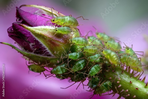 Rose Bud Infested with Aphids - A Detailed Macro Shot
