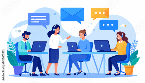Customer Service Team Training Illustration