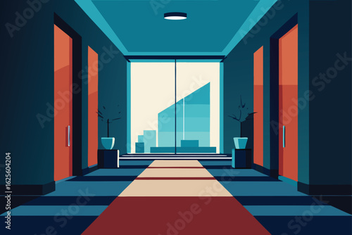 realistic office lobby entrance design  .eps