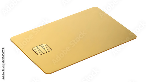 gold credit card 3d rendering isolated on white background cartoon plastic style icon