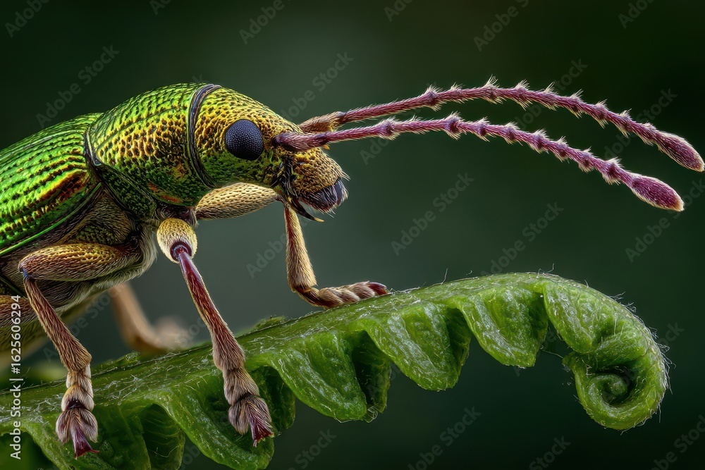 Naklejka premium Magnificent Macro Shot of a Vibrant Beetle