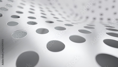 Abstract perforated metal sheet, undulating surface