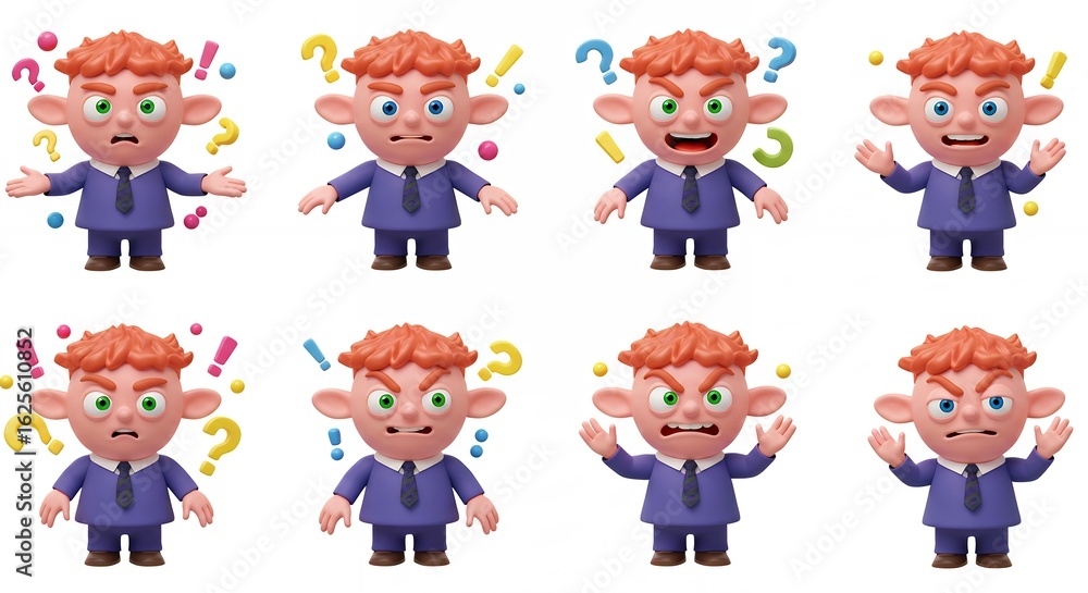 Cartoon business people expressions set Cartoon business people expressions set