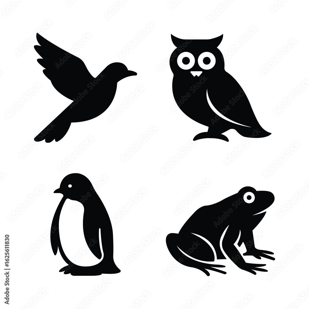 Fototapeta premium Vector Black Animal Silhouette Collection