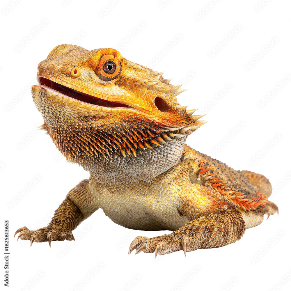 Obraz premium Close-up of a vibrant bearded dragon