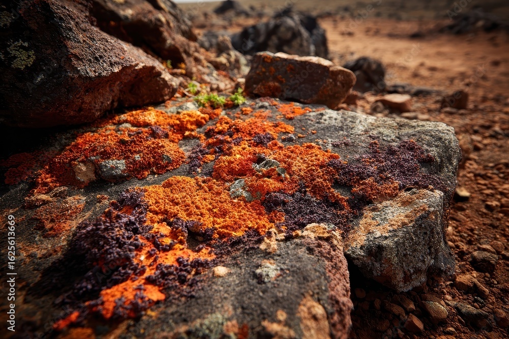 Fototapeta premium Vibrant Lichen on Rocky Surface