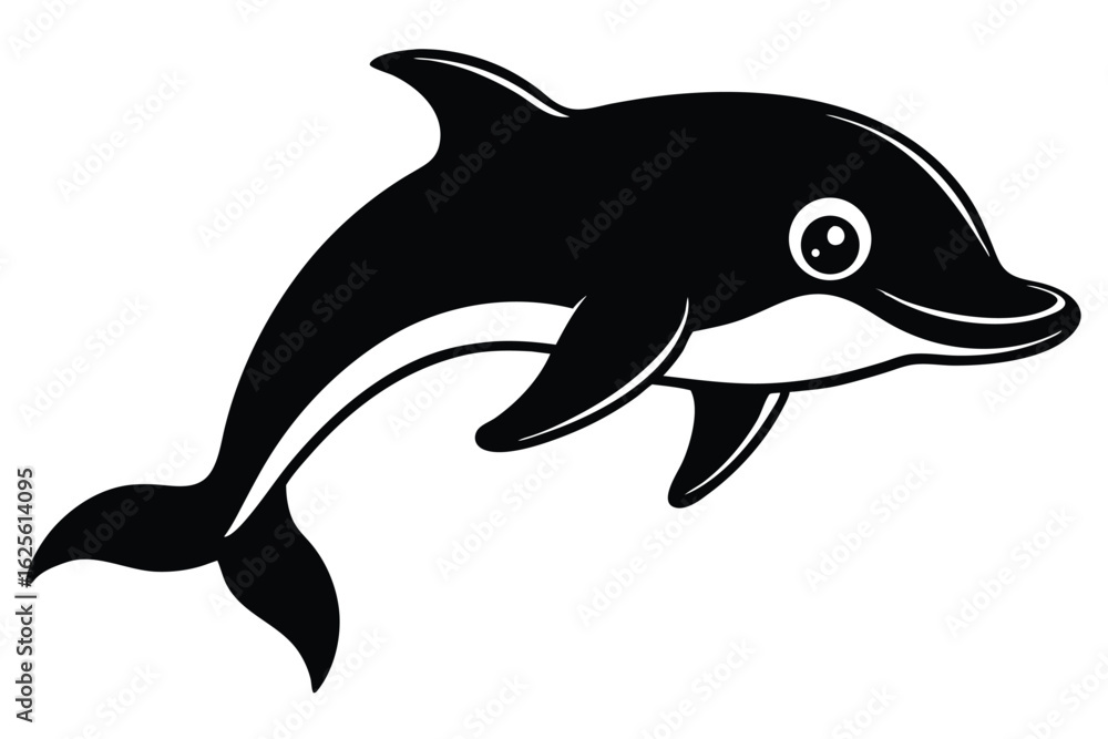 Obraz premium design a flat style dolphin character set with pl.eps