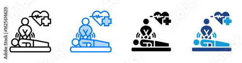 Cpr icon set multiple style collection