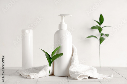 Composition with bottle of ...