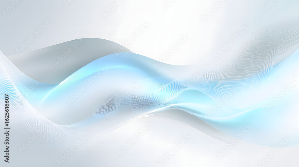 Fototapeta premium Wavy Blue Light Abstract Design