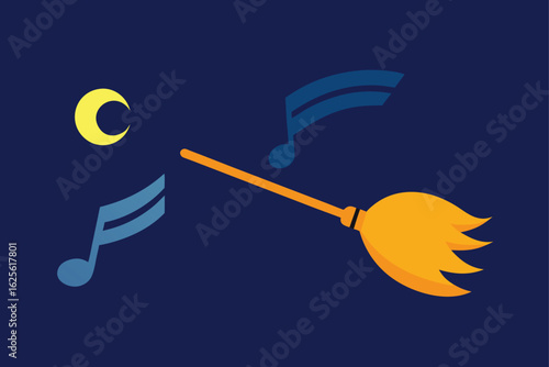 halloween vector of musical broomsticks dancing mi (2).eps