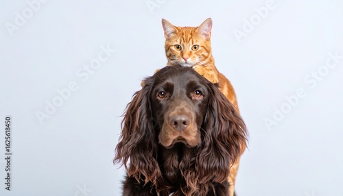 Dog and cat, playful companionship