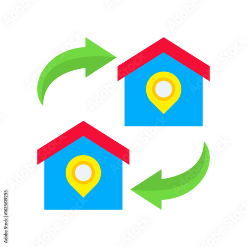 Relocation flat icon