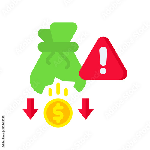 Budget Crisis flat icon