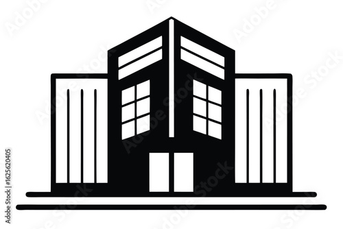 black building graphic on white background clip art preview