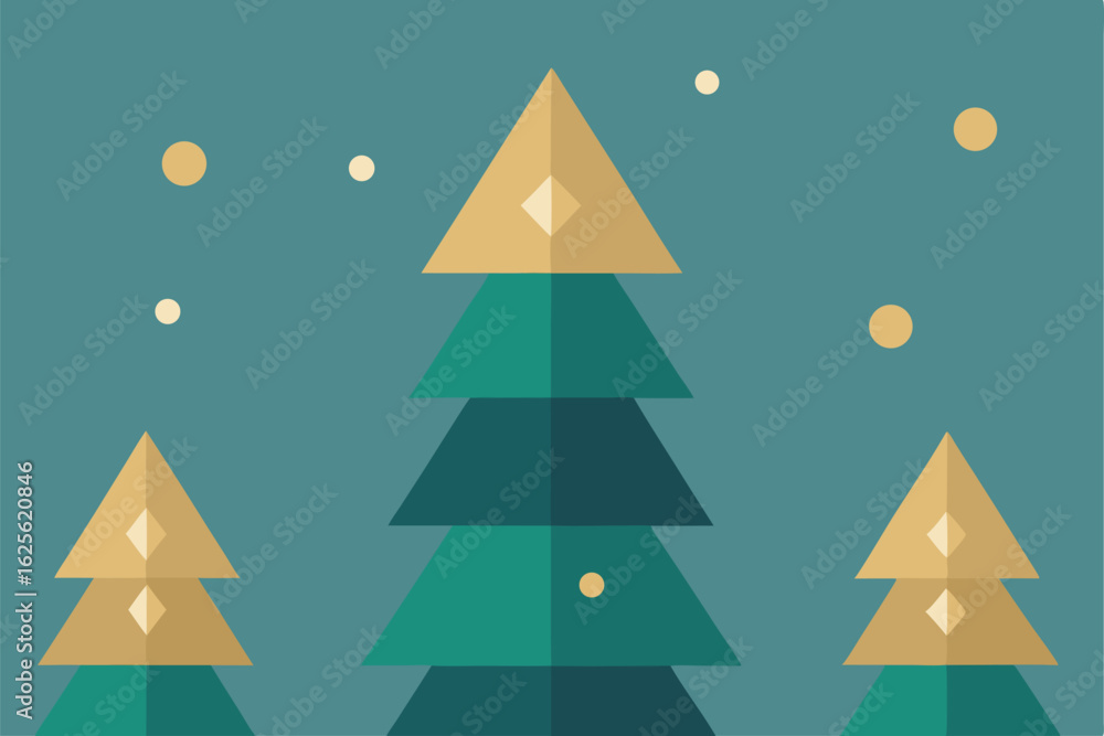 Fototapeta premium minimalist christmas tree background with repeati (1).eps