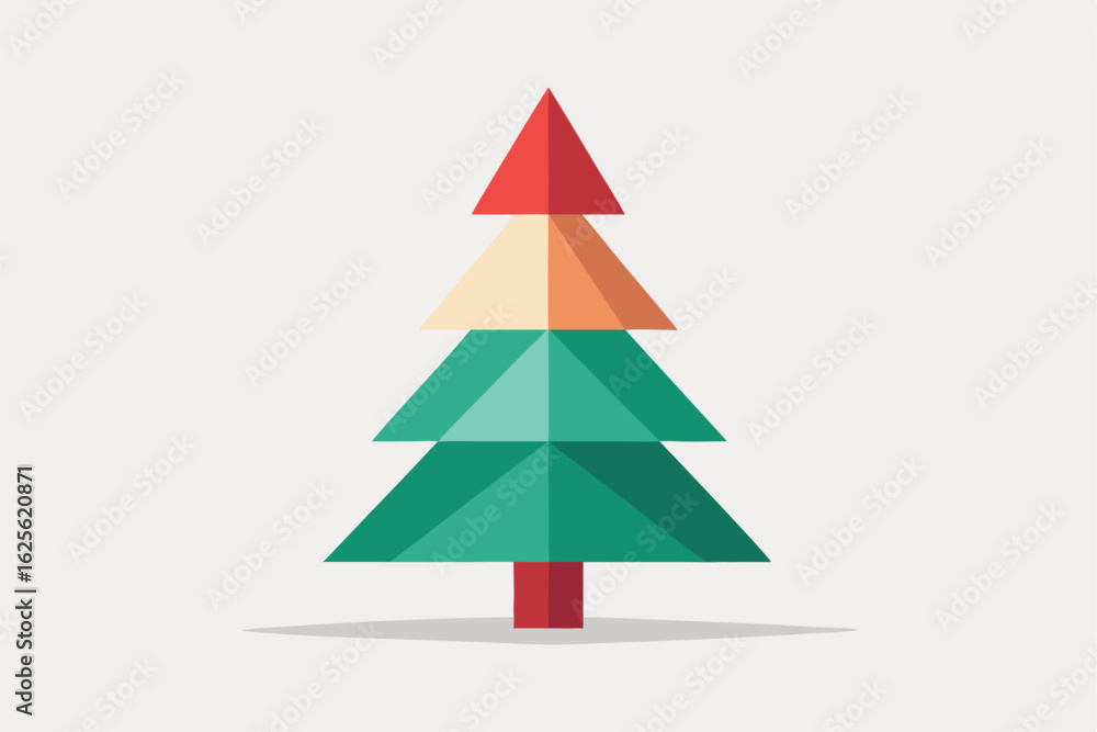 Fototapeta premium minimalist christmas tree clipart using geometric (1).eps