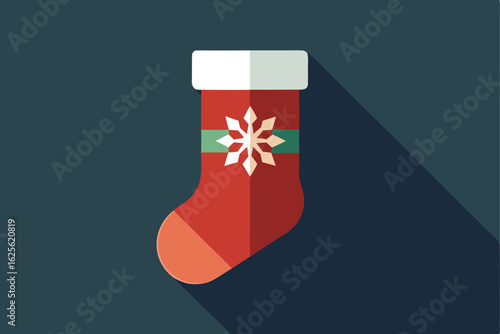 minimalist christmas stocking silhouette with a s.eps