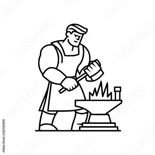 Blacksmithing forge metalwork hammer anvil craftsman smithy ironwork artwork steelmaking industry 100 char