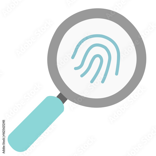 magnifying glass with a fingerprint