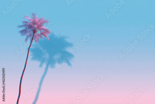 A serene pastel background blending pink and blue hues with soft palm shadows. Great for summer branding, tropical wallpapers, or relaxing lifestyle visuals