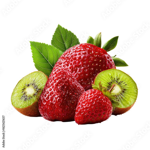 Fresh strawberries and kiwi