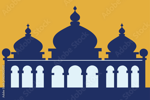 ornate rooftop detail with balustrades and domes  .eps