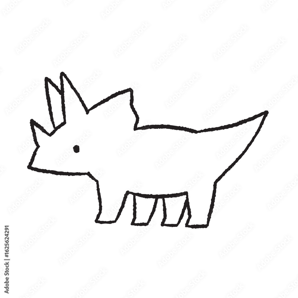 Fototapeta premium Hand-drawn illustration of a Triceratops