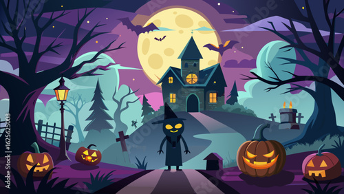 halloween background with pumpkin