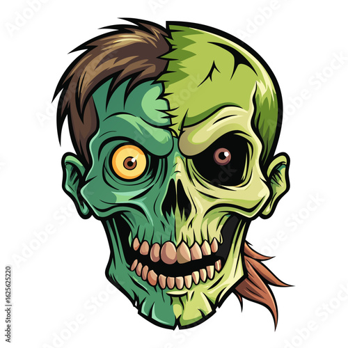 cartoon zombie skull