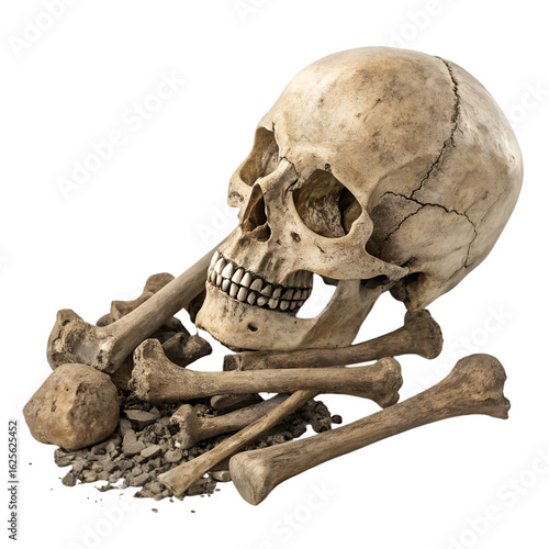 Human Skull with Crossed Bones