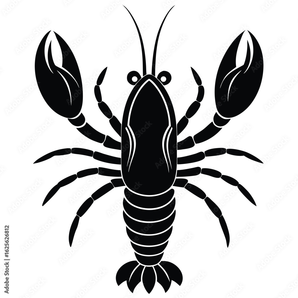 Obraz premium lobster silhouette black vector icon