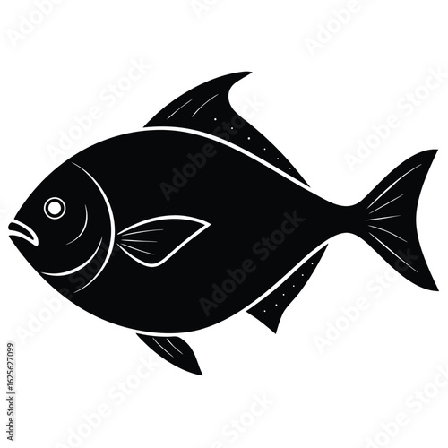  pomfret silhouette black vector icon