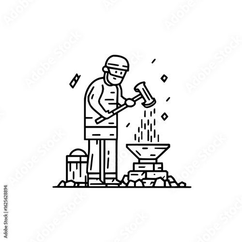 Blacksmithing forge metalwork hammer anvil craft artisan metal worker ironwork smithing metal shaping process