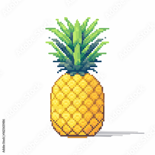 Pixelated pineapple delight a retro style fruit illustration for creative designs