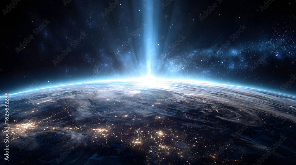 Fototapeta premium Earth and Stars Space Vector