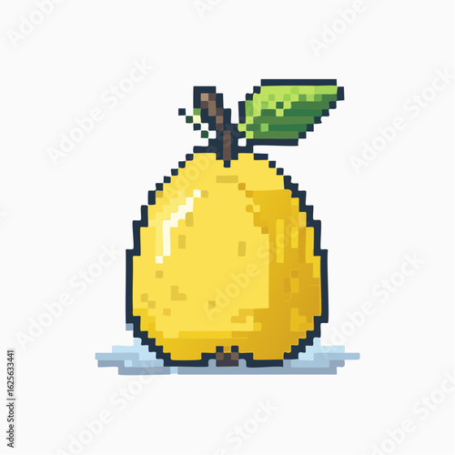 Pixelated Pear: Nostalgic Retro Game Inspired Art with a Fresh Fruit Vibe and Simple Design
