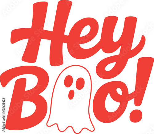 Hey Boo!  Cute Halloween Typography Design.
