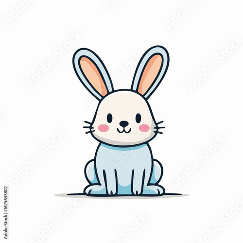 Charming cartoon rabbit with a delightful pose radiating joy and innocence for kids