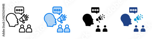 Advocacy icon set multiple style collection