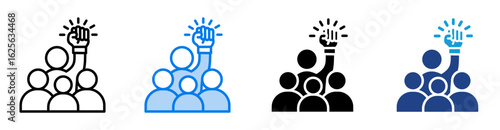 Empowerment icon set multiple style collection