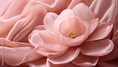 Wallpaper Mural refined nature inspired image of a pink blossom with elegant folds and soft lighting Torontodigital.ca