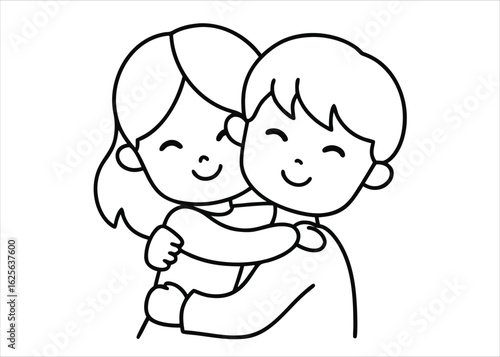 Charming illustration of a loving brother and sister sharing a tender moment together in a heartwarming scene